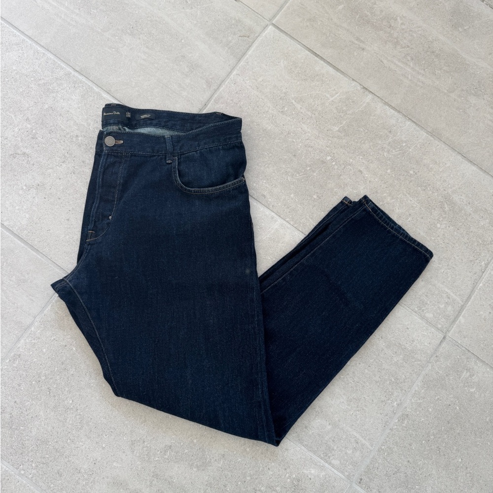 Massimo Dutti Indigo Tapered Fit Jeans 100% cotton - size 36 (XL)